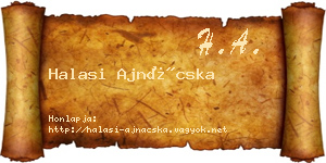 Halasi Ajnácska névjegykártya